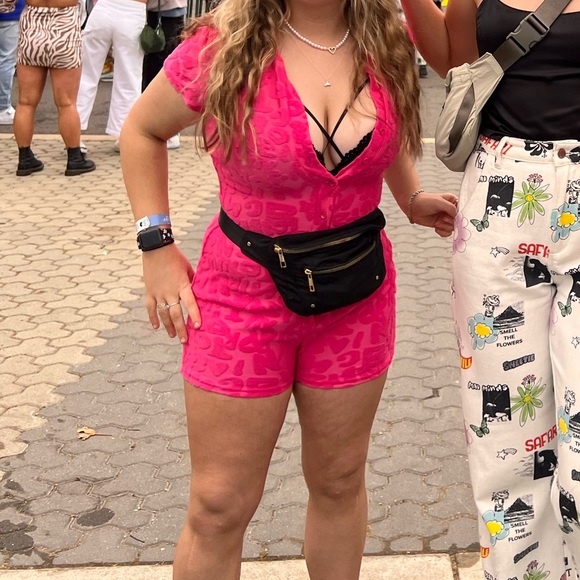 Pink Embossed Towelling Playsuit from nothing but style - Picture 4 of 5